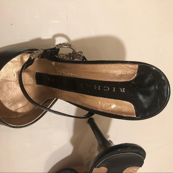 Richard Tyler Black Sling Back Heels Pumps Shoes - Picture 7 of 8